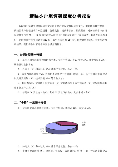 精装小户型调研分析报告