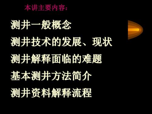 测井技术方法及资料解释教程