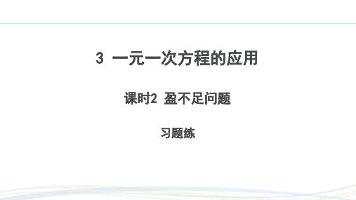 北师大版(2024新版)七年级数学上册习题练课件：5.3 课时2 盈不足问题