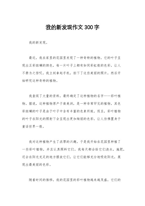 我的新发现作文300字