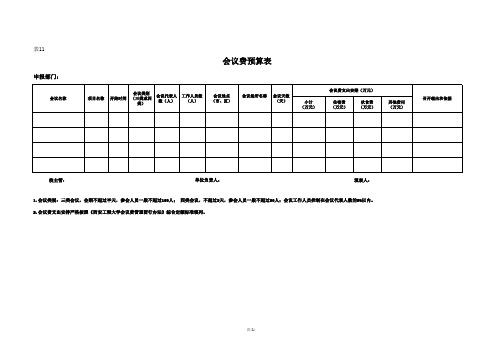 11.会议费预算表