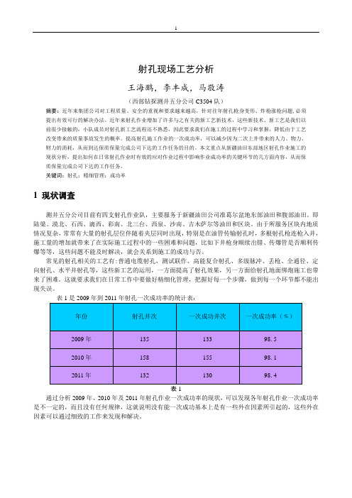 射孔现场工艺分析(五分公司)