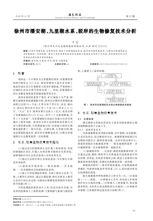 徐州市潘安湖、九里湖水系、驳岸的生物修复技术分析