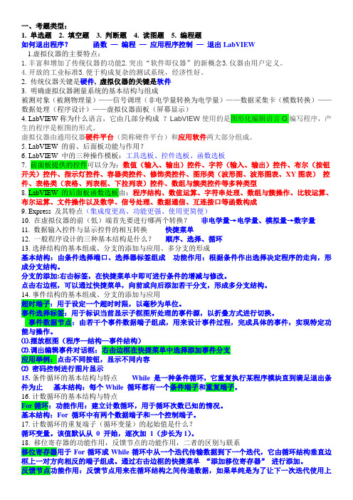 河北大学labview复习提纲