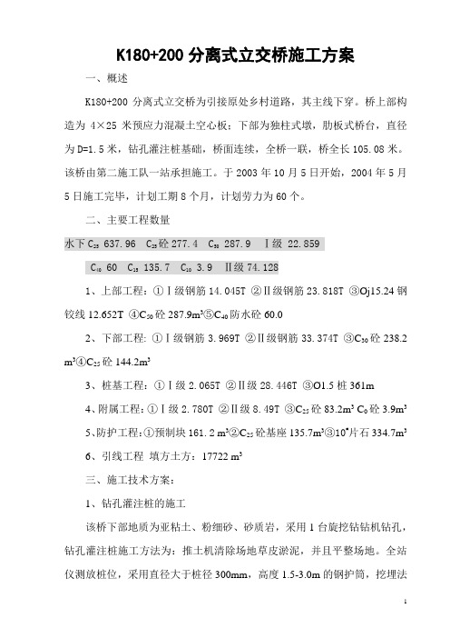 K180+200分离式立交施工组织设计