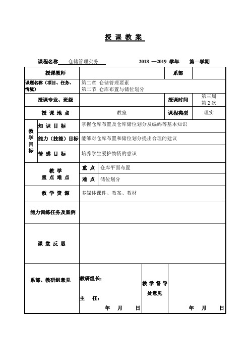 第二章 仓储管理要素第二节 仓库布置与储位划分