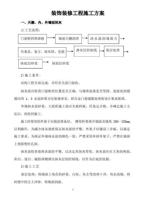 装饰装修工程施工方案