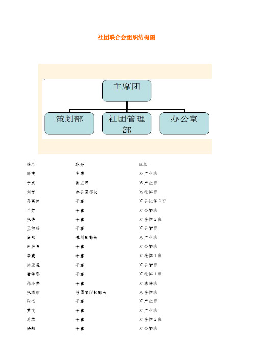 社团联合会组织结构图