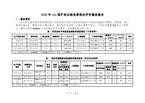 职业病危害因素检测整改报告