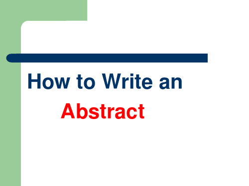 学术英语如何写好摘要How-to-Write-an-Abstract