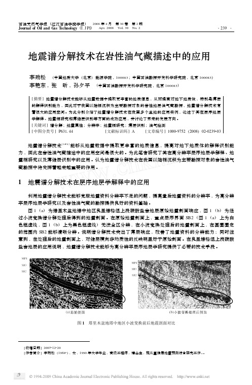 地震谱分解技术在岩性油气藏描述中的应用