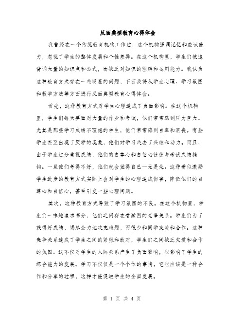 反面典型教育心得体会（二篇）