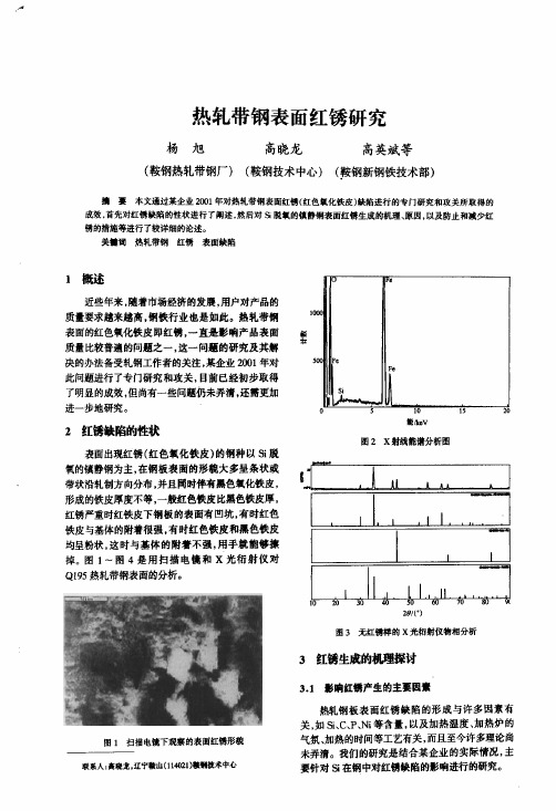 热轧带钢表面红锈研究