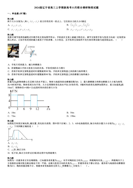 2024届辽宁省高三上学期新高考11月联合调研物理试题