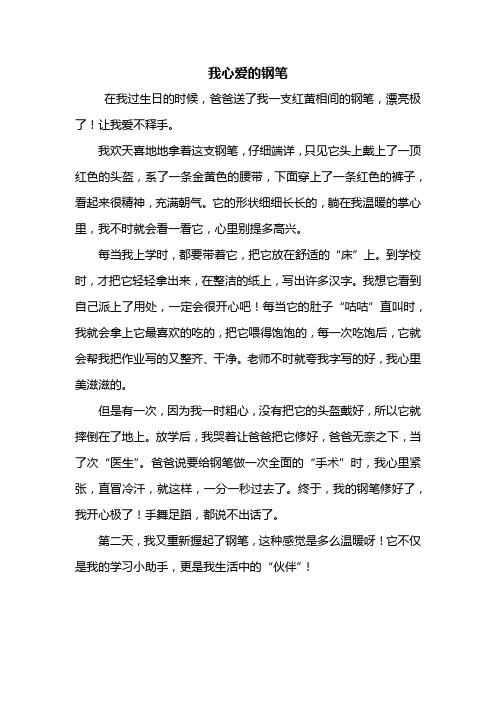 四年级作文:我心爱的钢笔作文500字