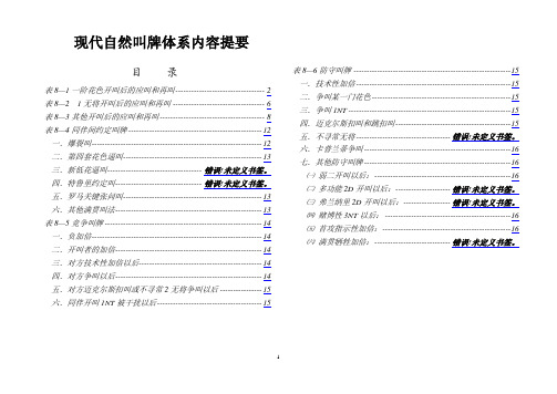 现代自然叫牌体系内容提要