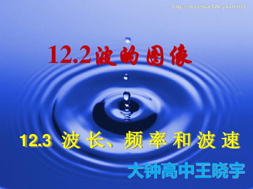 12.2波的图像和12.3波长、频率和波速详解