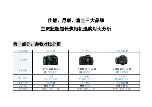 数码相机选购系列之——30倍超级长焦相机对比