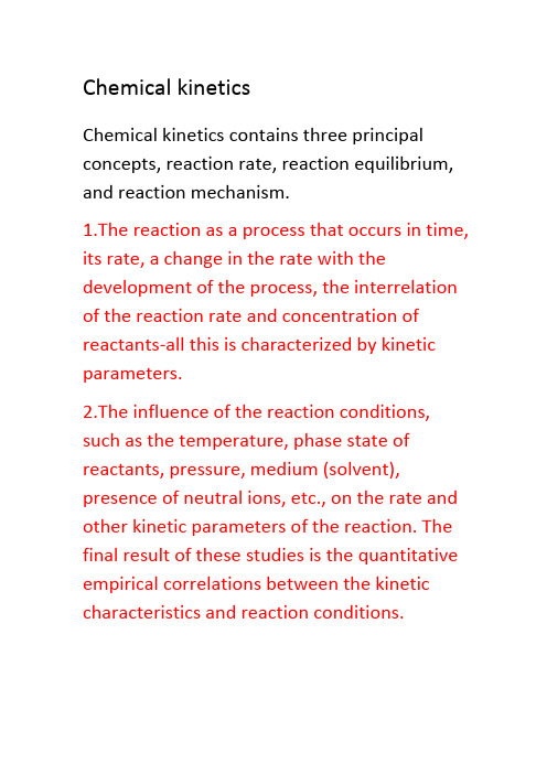 Chemical kinetics