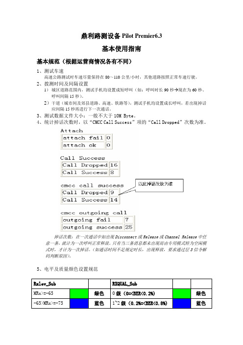 鼎利路测设备Pilot Premier6基本使用指南