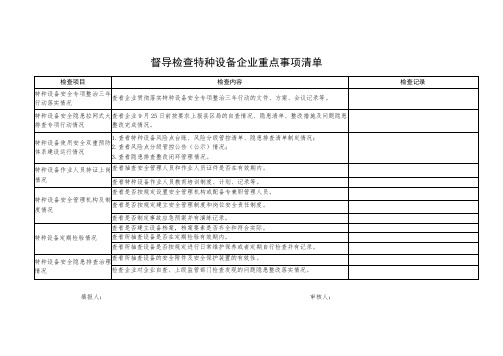 特种设备使用单位安全管理自查表