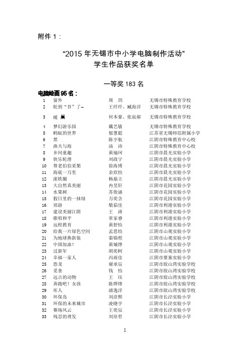 2009年无锡市中小学信息技术系列竞赛