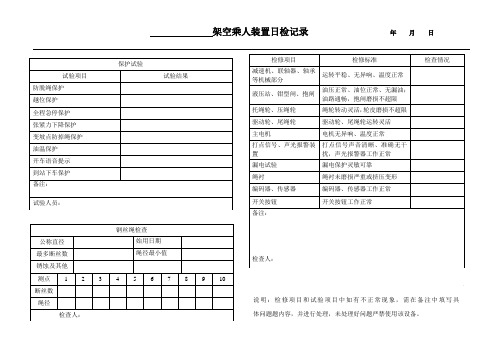 架空乘人装置日检记录