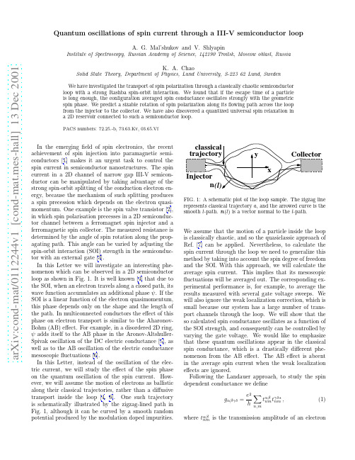 Quantum oscillations of spin current through a III-V semiconductor loop