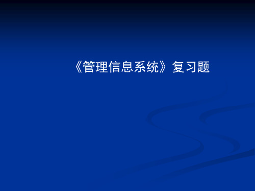 信息管理系统期末复习题PPT