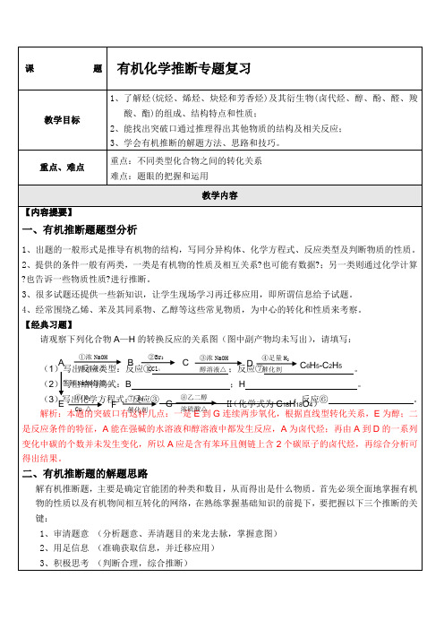 高三复习有机化学推断题专题含答案