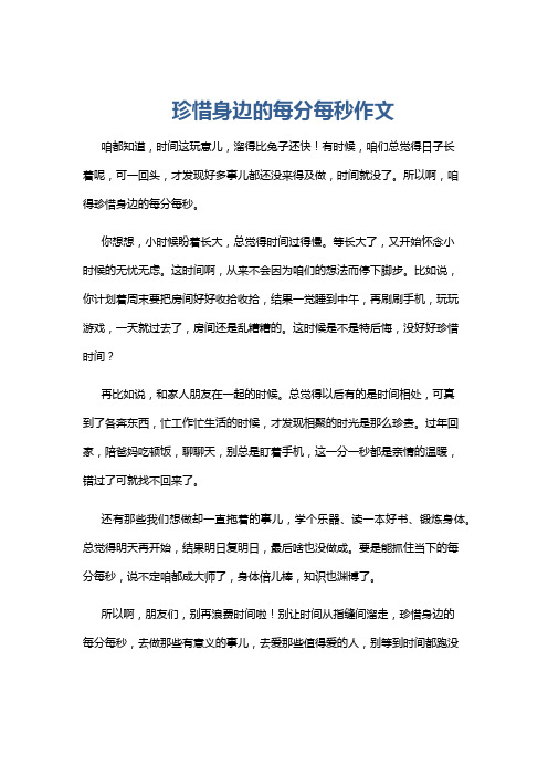 珍惜身边的每分每秒作文