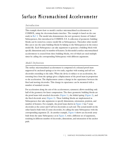 mems surface micromachined accelerometer