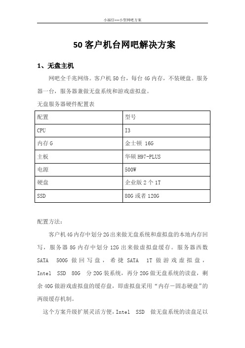 50客户机台网吧解决方案