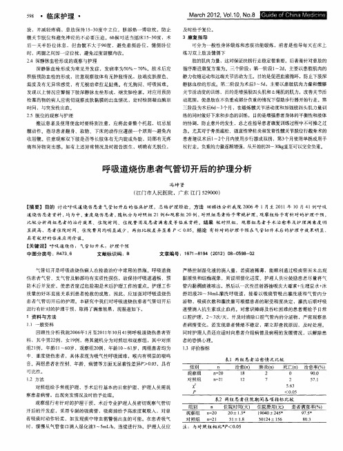 呼吸道烧伤患者气管切开后的护理分析