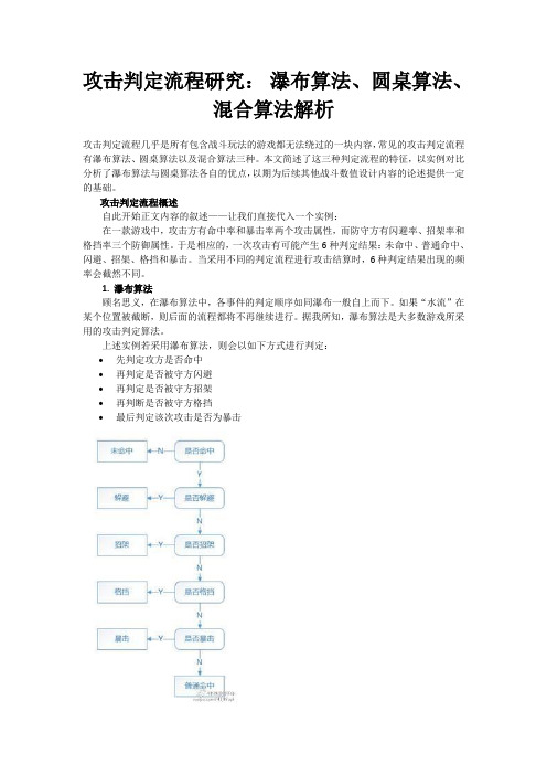 攻击判定流程研究： 瀑布算法、圆桌算法、混合算法解析