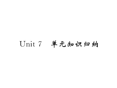 秋七年级英语人教版上册练习课件：Unit 7 单元知识归纳(共10张PPT)