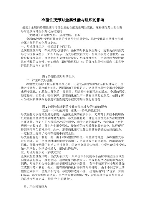 冷塑性变形对金属性能与组织的影响