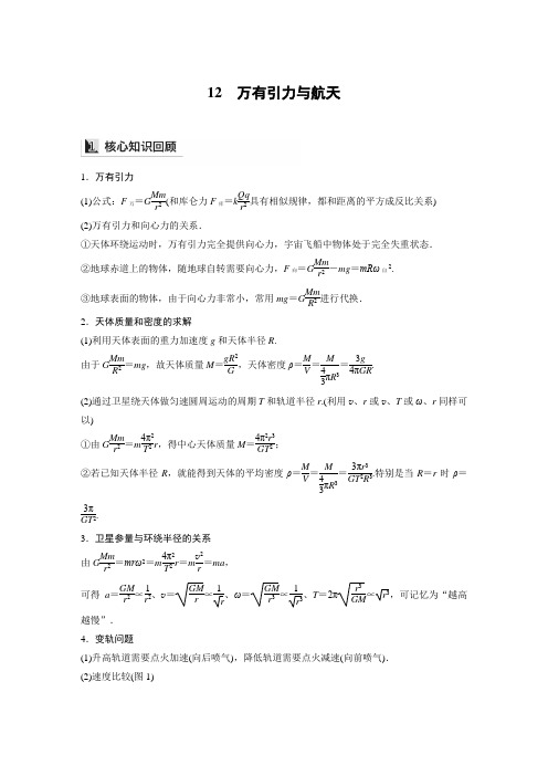 专题一 12 万有引力与航天