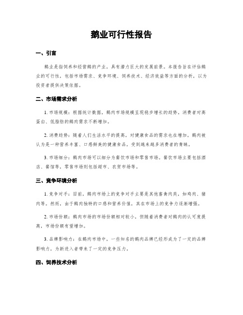 鹅业可行性报告