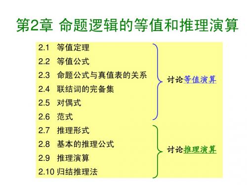 交大数理逻辑课件2-3 命题逻辑的等值和推理演算