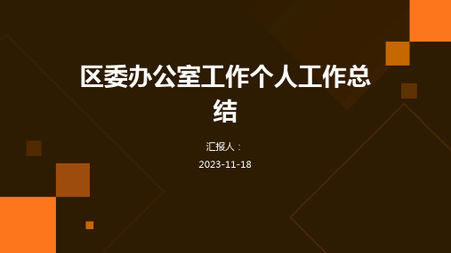 区委办公室工作个人工作总结