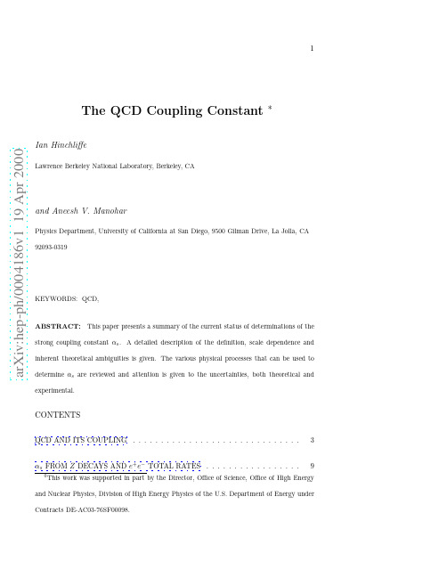 The QCD Coupling Constant
