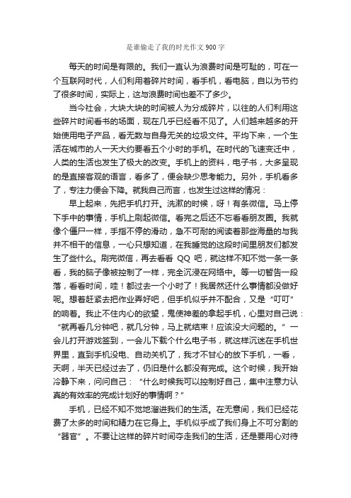 是谁偷走了我的时光作文900字_作文范文_