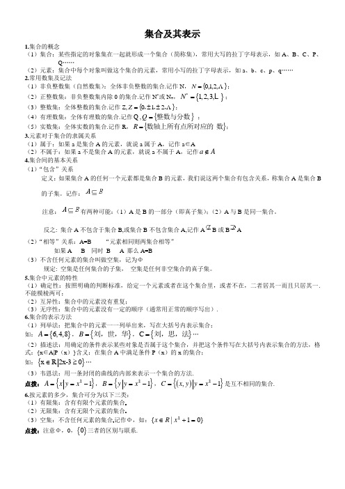 集合知识点以及习题