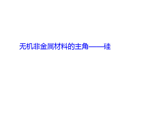 高考化学第一轮复习精品无机非金属材料的主角――硅1PPT课件