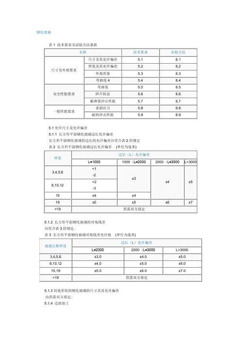 钢化玻璃基本要求