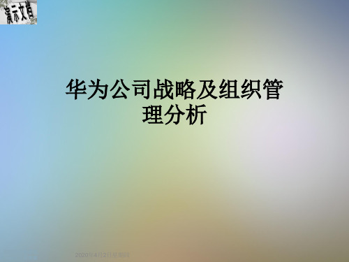 华为公司战略及组织管理分析