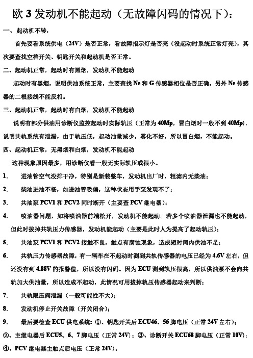 HOWO 欧3发动机不能起动(无故障闪码的情况下)【故障诊断步骤】