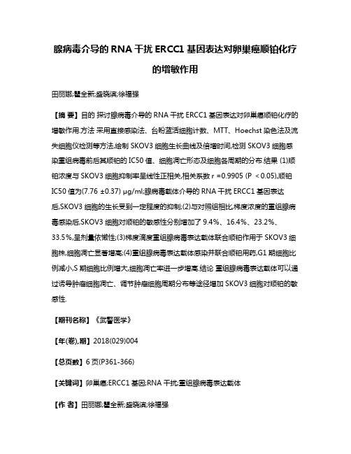 腺病毒介导的RNA干扰ERCC1基因表达对卵巢癌顺铂化疗的增敏作用