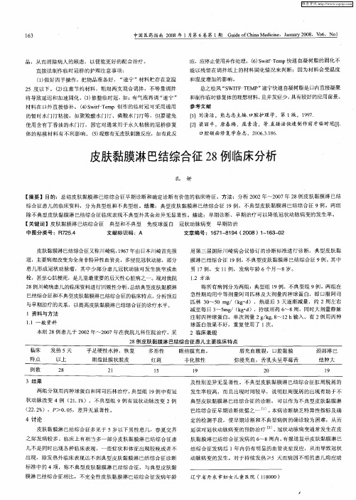 皮肤黏膜淋巴结综合征28例临床分析